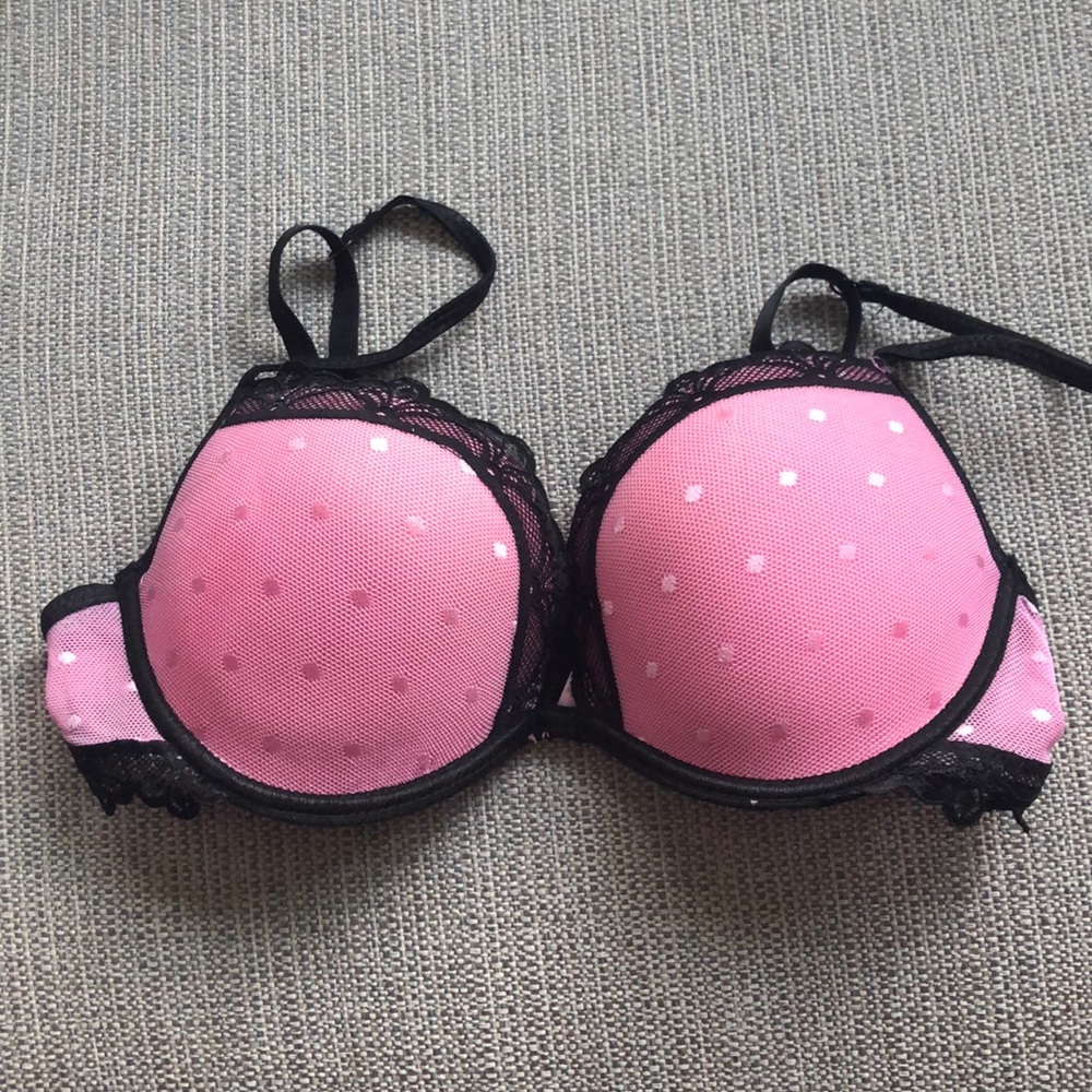 Native Intimates Pink/Black Underwire Padded Bra